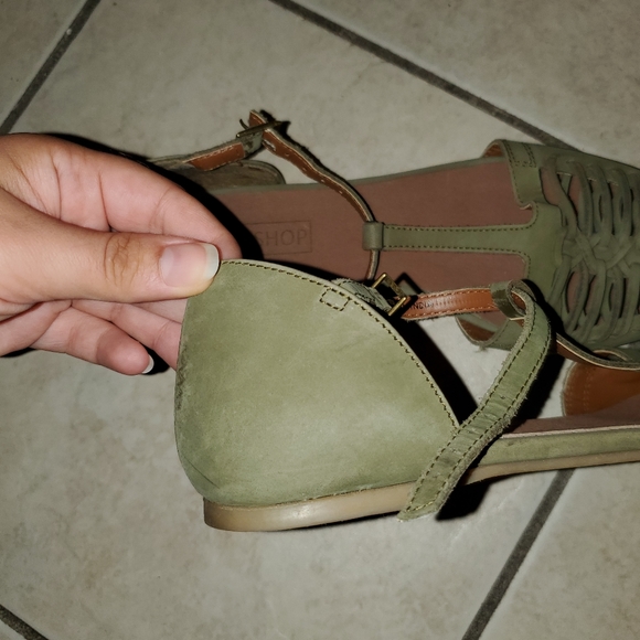 TopShop leather woven t-strap sandals /flats - Picture 13 of 14